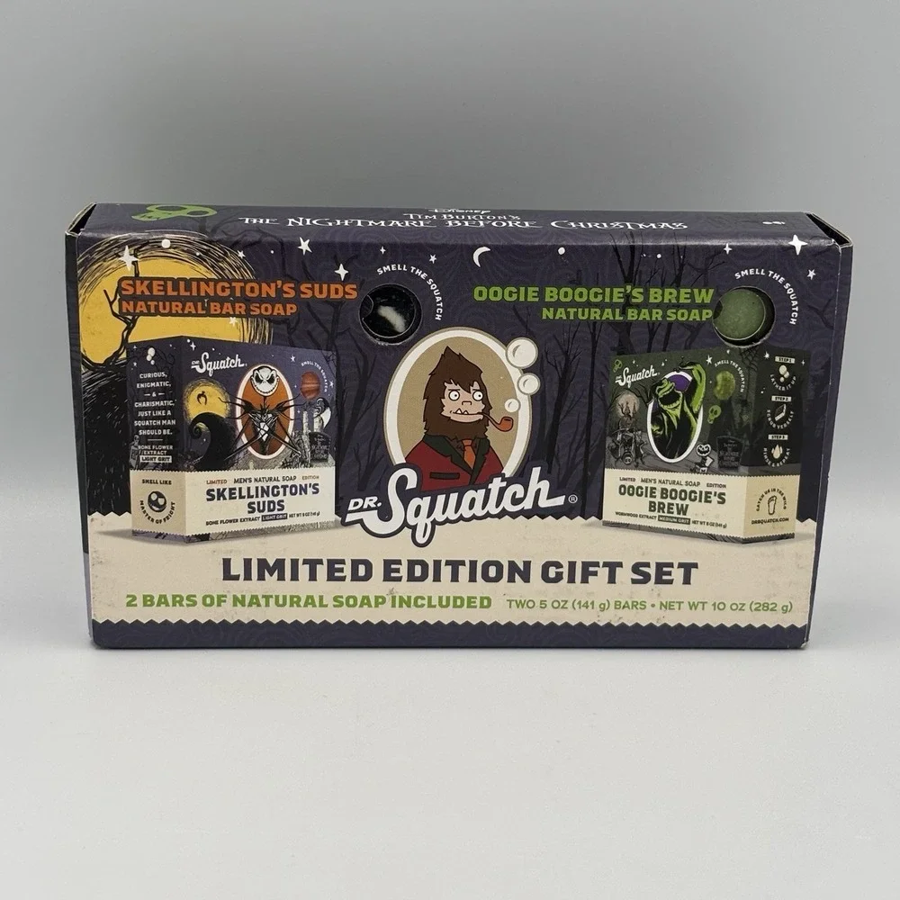Dr Squatch Nightmare Before Christmas NBC Limited Edition‎ Gift Set 2 5 oz Bars